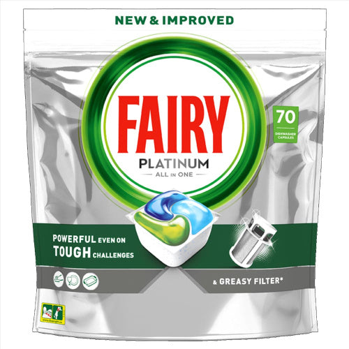 Fairy Platinum XXL Pack Dishwasher Tablets / Capsules - 70 Pack