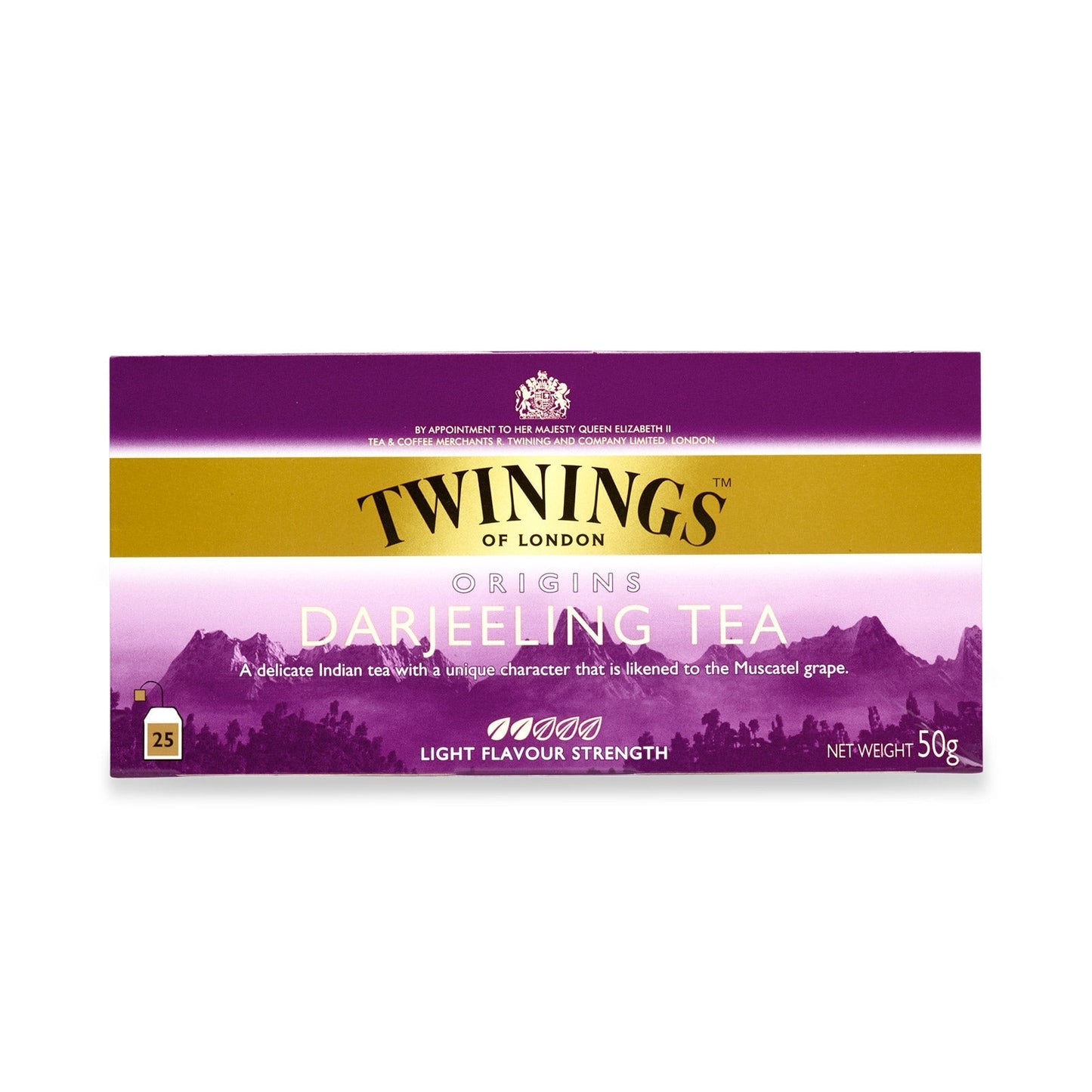 Twinings Darjeeling Individually Wrapped Envelope Tea Bags – 25 Pack