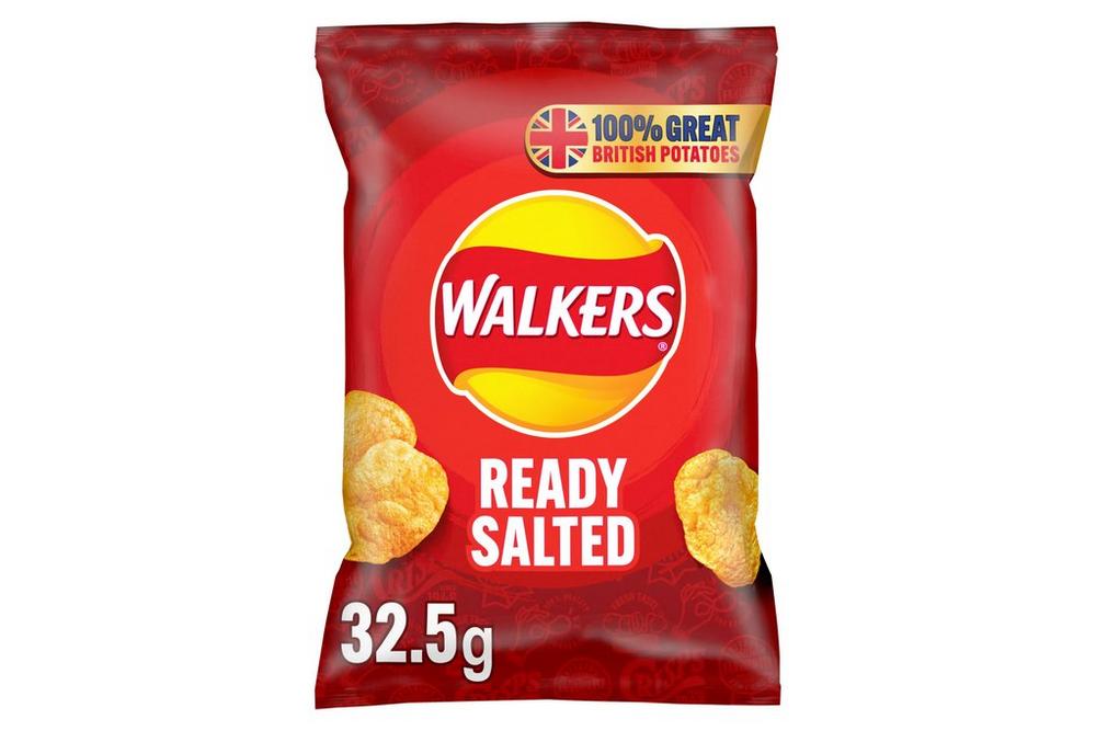 Walkers Ready Salted Crisps 32.5g - Box of 32