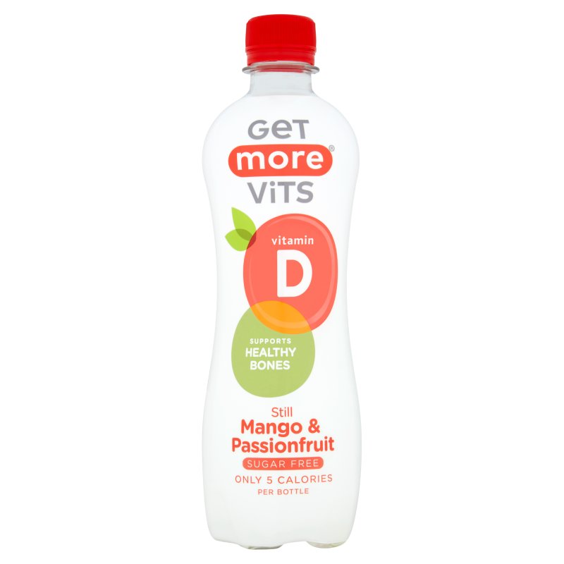 Get More Vits - Vitamin D Still Mango & Passionfruit 500ml (12 Pack)
