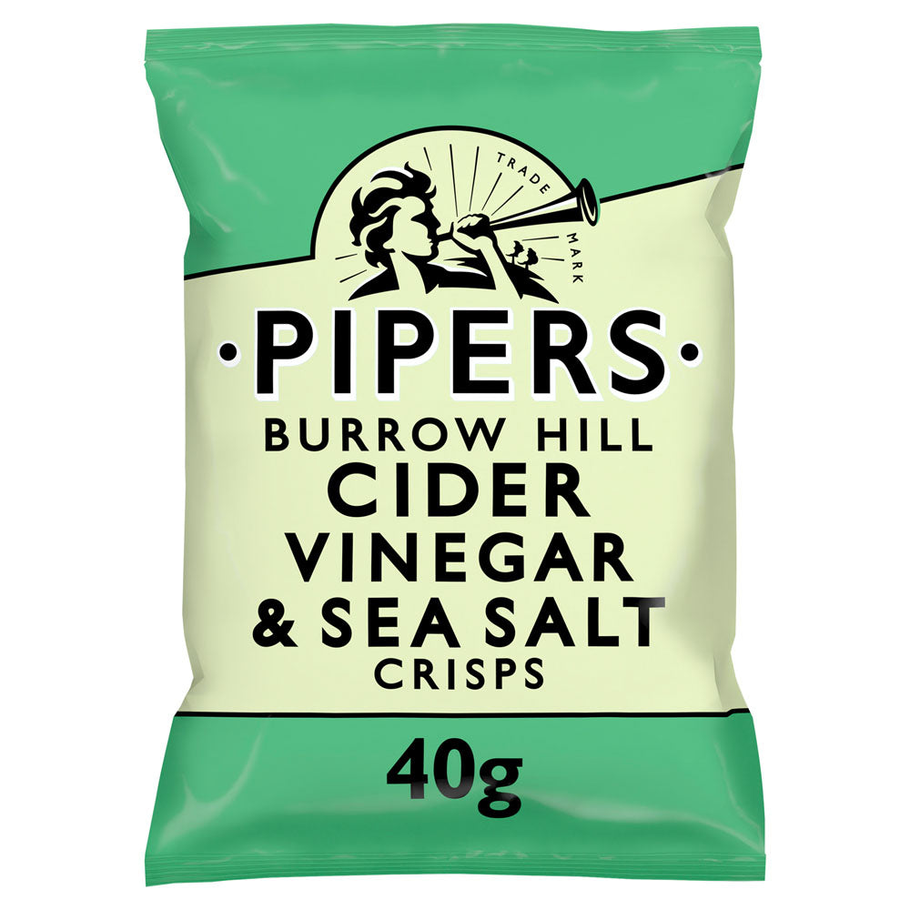 Pipers Burrow Hill Cider Vinegar & Sea Salt Crisps 40g (Box of 24)