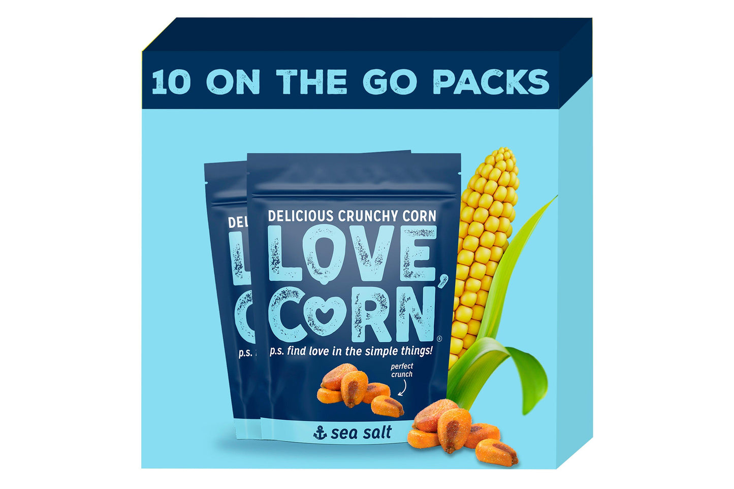 Love Corn Sea Salt Crunchy Corn 45g - 10 Pack