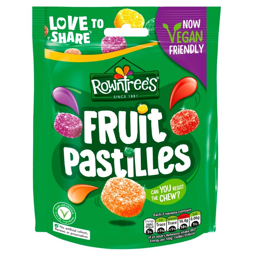 Rowntrees Fruit Pastilles Sharing Pouch Bag - 143g (Pack of 10)
