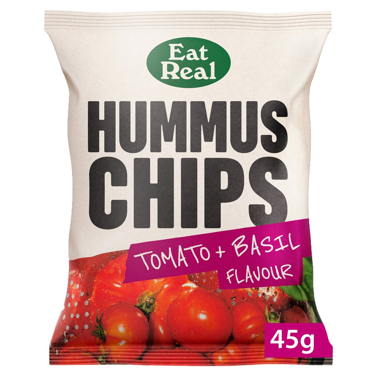Eat Real Hummus Chips Tomato & Basil 22g - (Pack of 24)