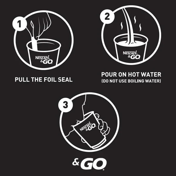 Nescafe & Go - Aero Hot Chocolate - 12oz Foil Sealed Drinks (Pack of 8 Cups)