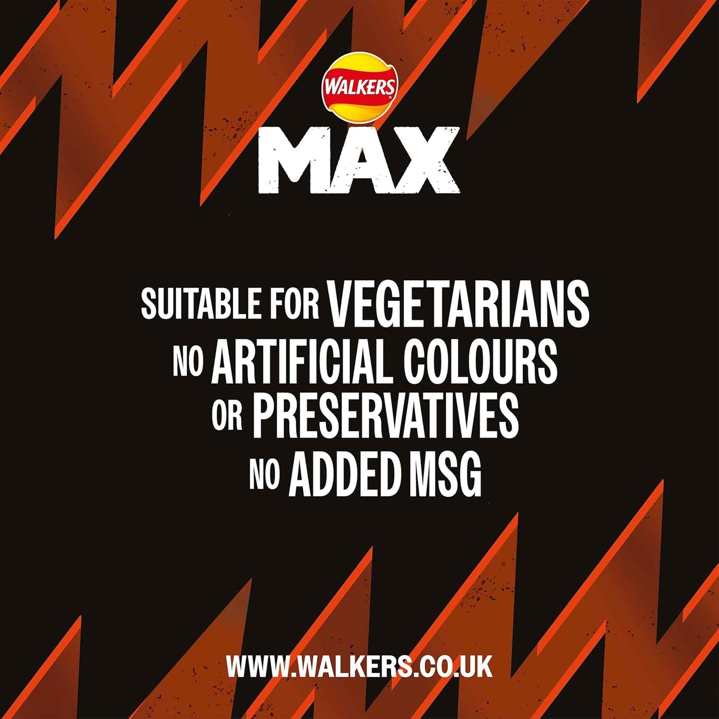 Walkers Max Sizzling Flame Grilled Steak Ridged Crisps 42.5g (Box of 24)