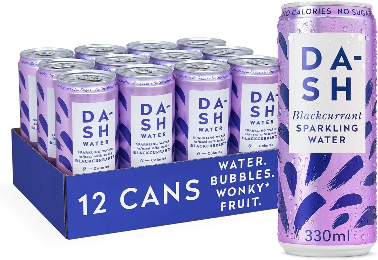 Dash Water Sparkling Blackcurrant 330ml (Pack of 12)