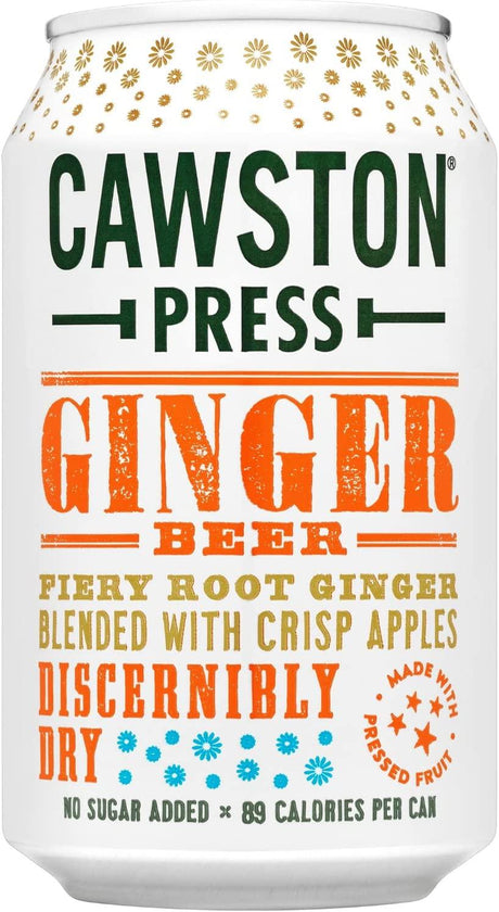 Cawston Press Fizzy Ginger Beer Cans with Pressed Juice (330ml x 24 cans) - Vending Superstore
