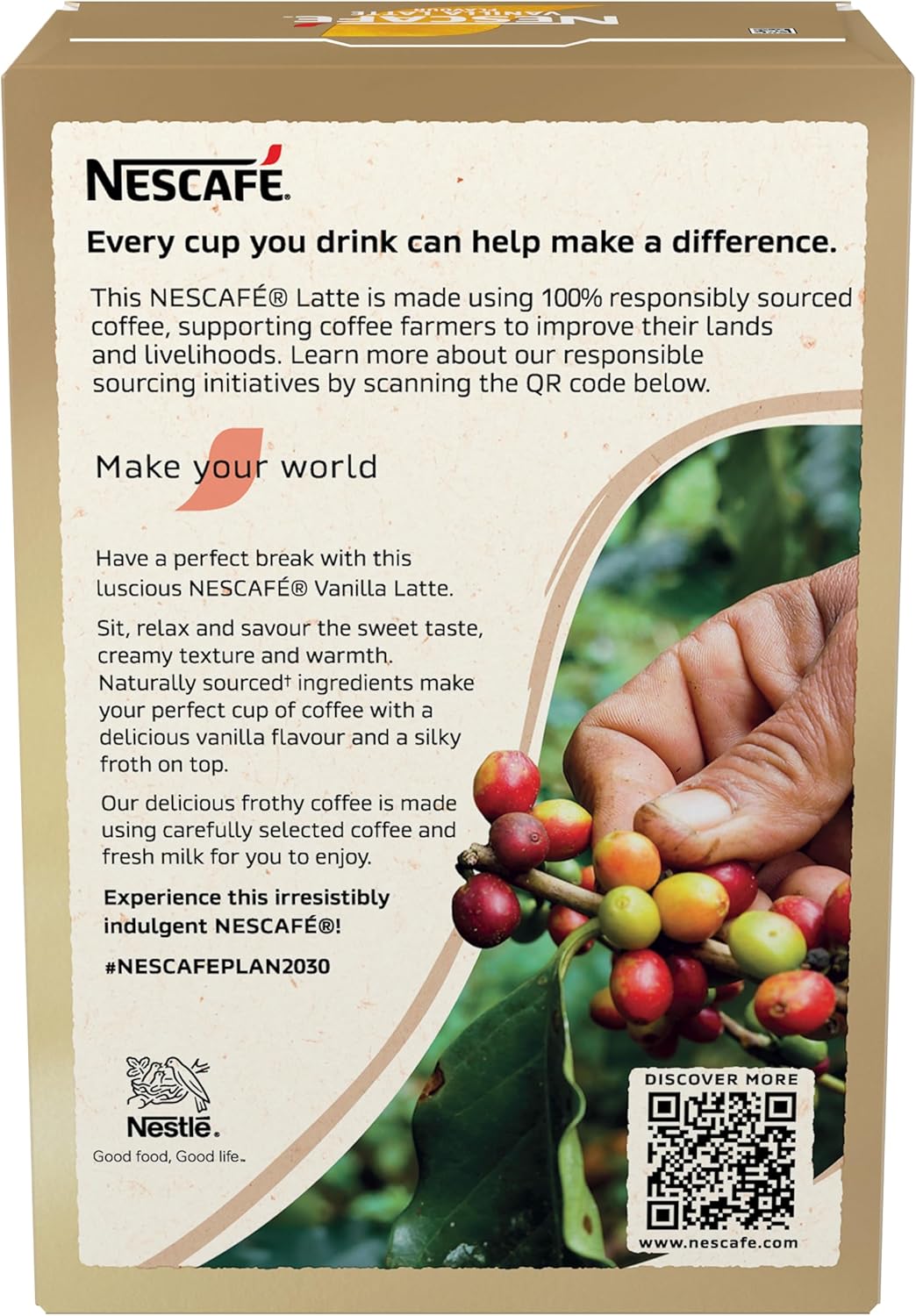 Nescafe Vanilla Latte Instant Coffee Sachets - Pack of 7