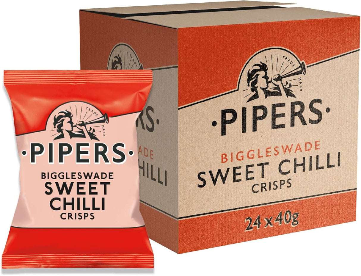 Pipers Biggleswade Sweet Chilli Crisps 40g (Box of 24)