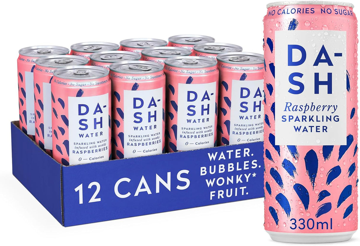 Dash Water Sparkling Raspberry 330ml (Pack of 12)