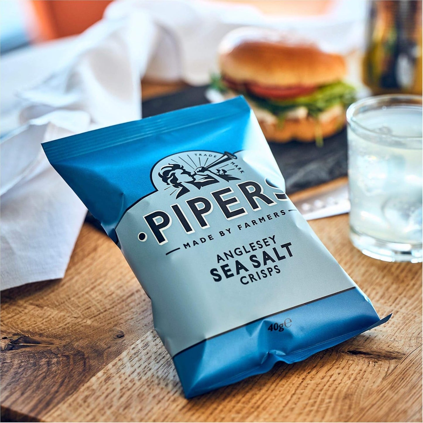 Pipers Anglesey Sea Salt Crisps 40g - (Box of 24)