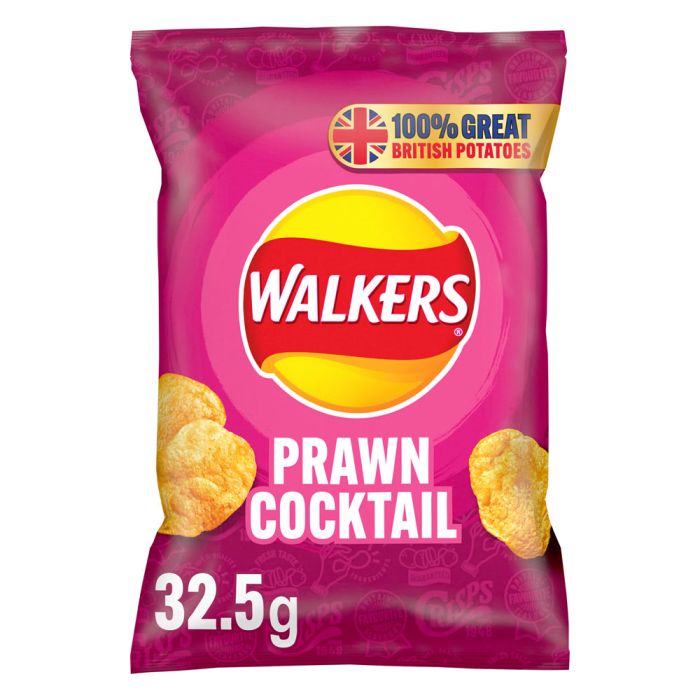 Walkers Crisps: Prawn Cocktail - 32.5g (Box of 32)