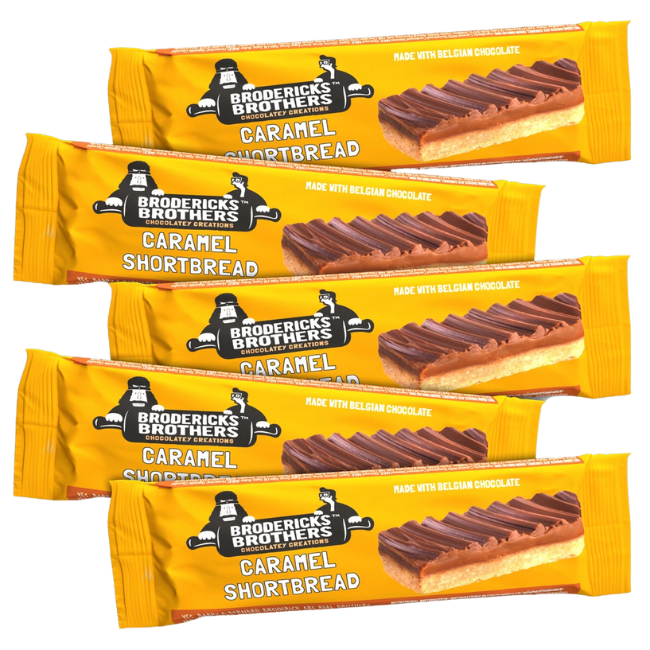 Broderick's Belgian Chocolate Caramel Shortbread Bars - 50g (Box of 20)