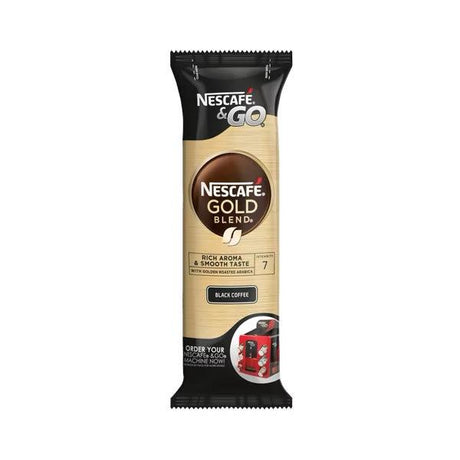 Nescafe & Go - Foil Sealed Drinks: Gold Blend Black Coffee - Sleeve Of 8 Cups - Vending Superstore