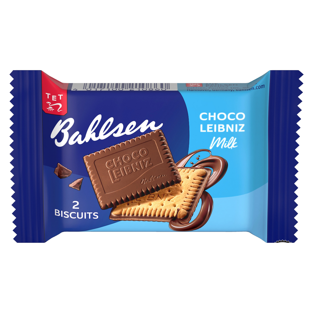 Bahlsen Individually Wrapped Milk Chocolate Leibniz Twin Biscuit Snack Packs - (Box of 30)