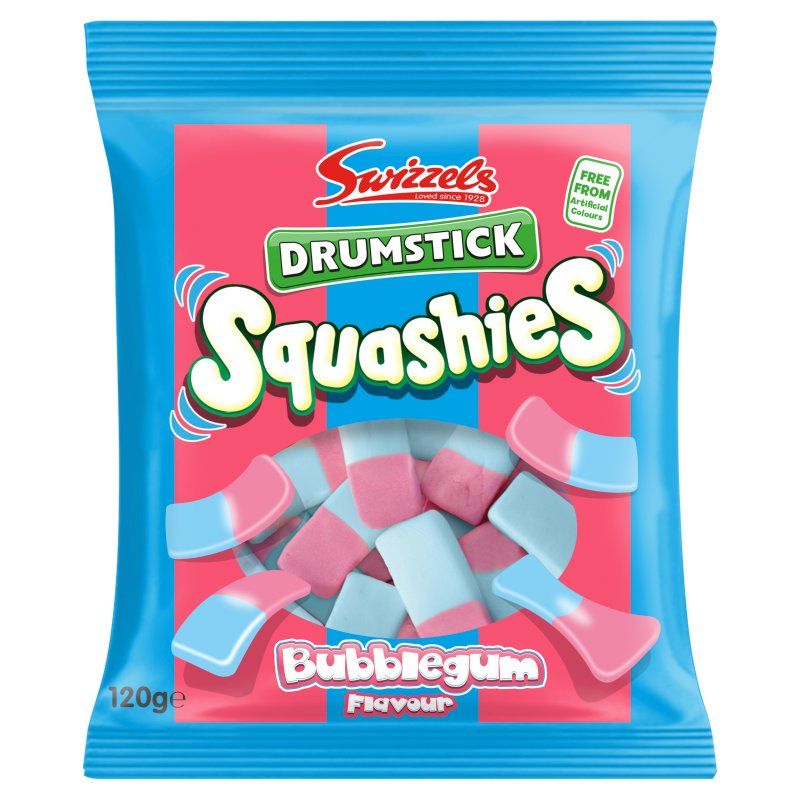Swizzels Squashies Bubblegum - 120g - Sweet Bags (Pack of 12)