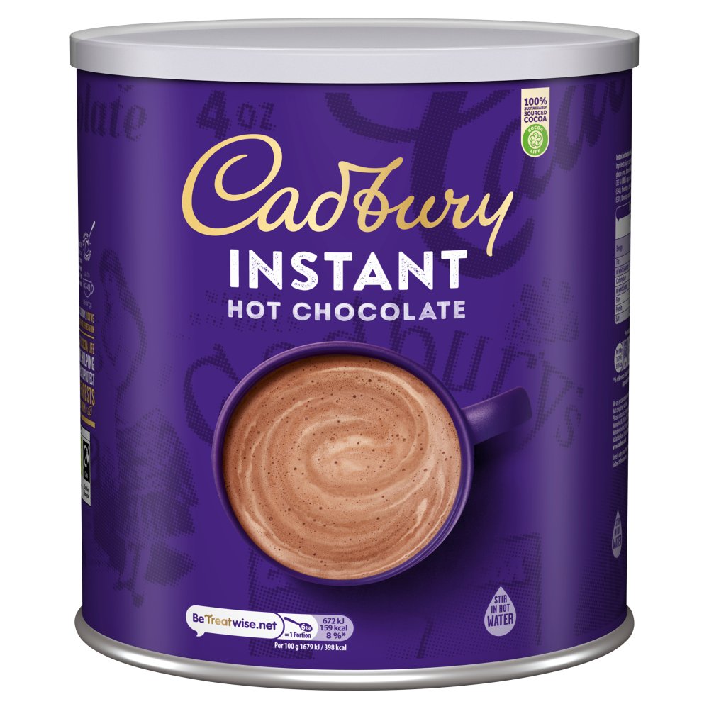 Cadbury Instant Hot Chocolate Powder Catering Tin - 2kg - Add Hot Water
