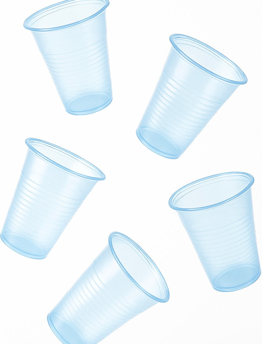 7oz / 180ml Blue Tint Plastic Disposable Water Cups - (Box of 1000)