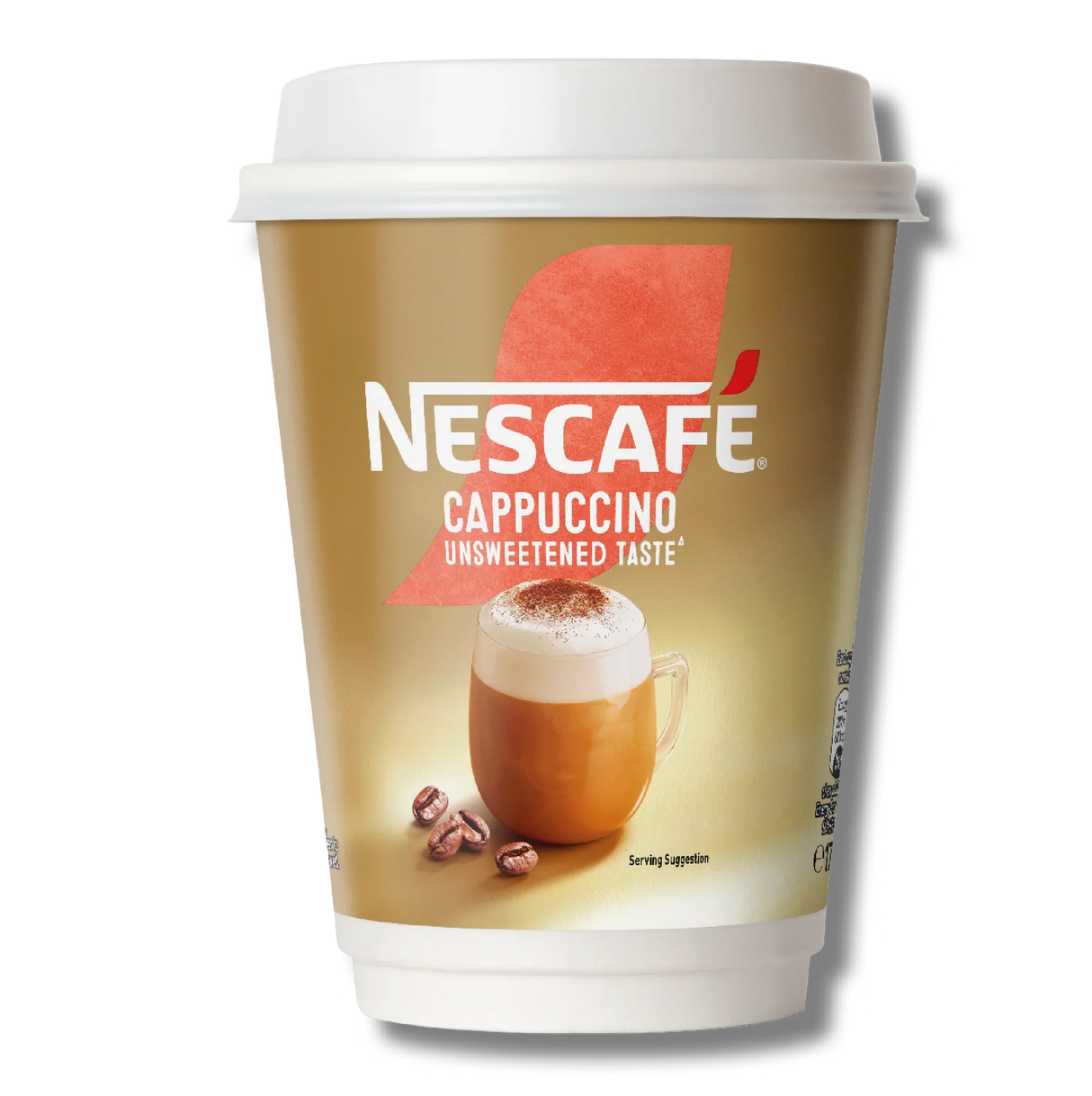 Nescafe & Go - Unsweetened Cappuccino - 12oz Foil Sealed Drinks (Pack of 8 Cups)