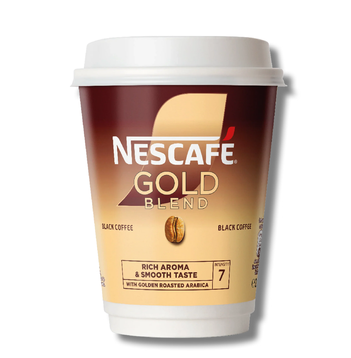 Nescafe & Go - Gold Blend Black Coffee - 12oz Foil Sealed Drinks (Pack of 8 Cups)