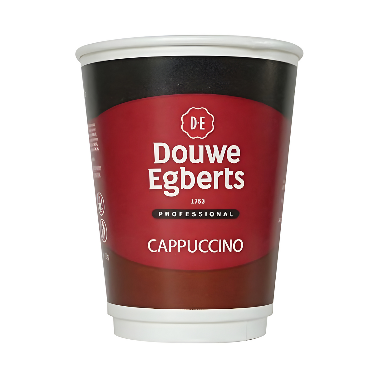 12oz Foil Sealed Drinks - Douwe Egberts Cappuccino - Nescafe & Go Compatible (Pack of 10 Cups)