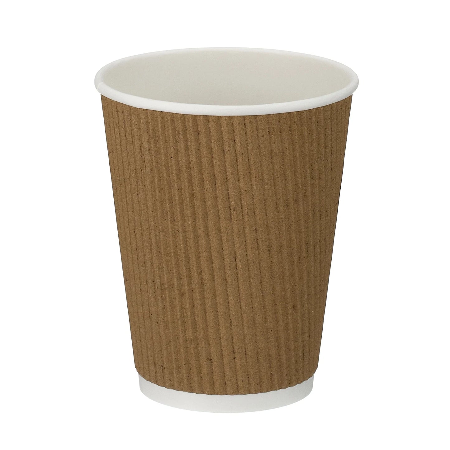 12oz Kraft Brown Ripple Takeaway Coffee Cups - Case of 500