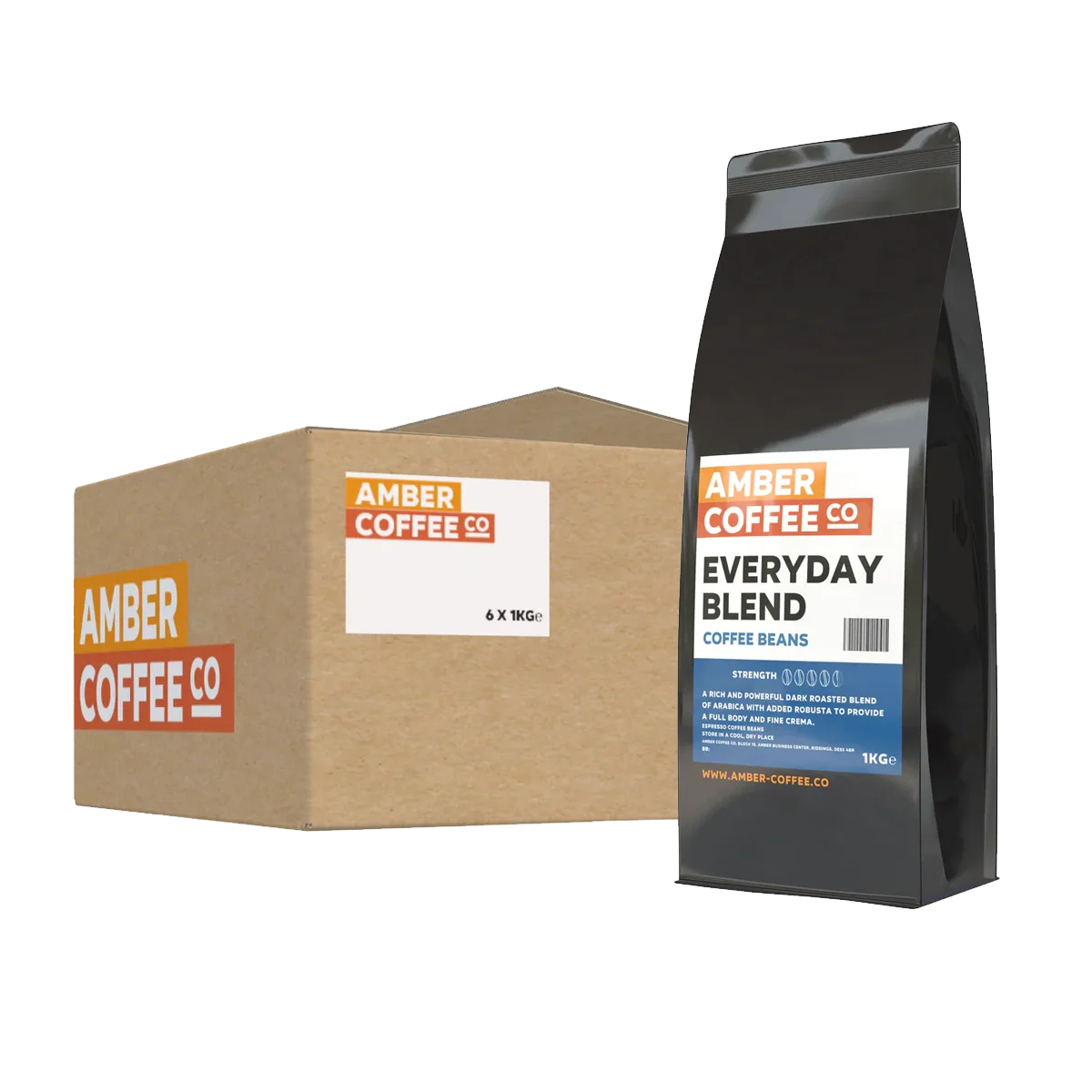 Amber Coffee Co - Everyday Blend - Premium Coffee Beans (Full Case or 1KG Bags)