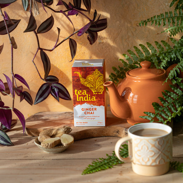 Tea India Ginger Chai Tea Bags - Pack of 40
