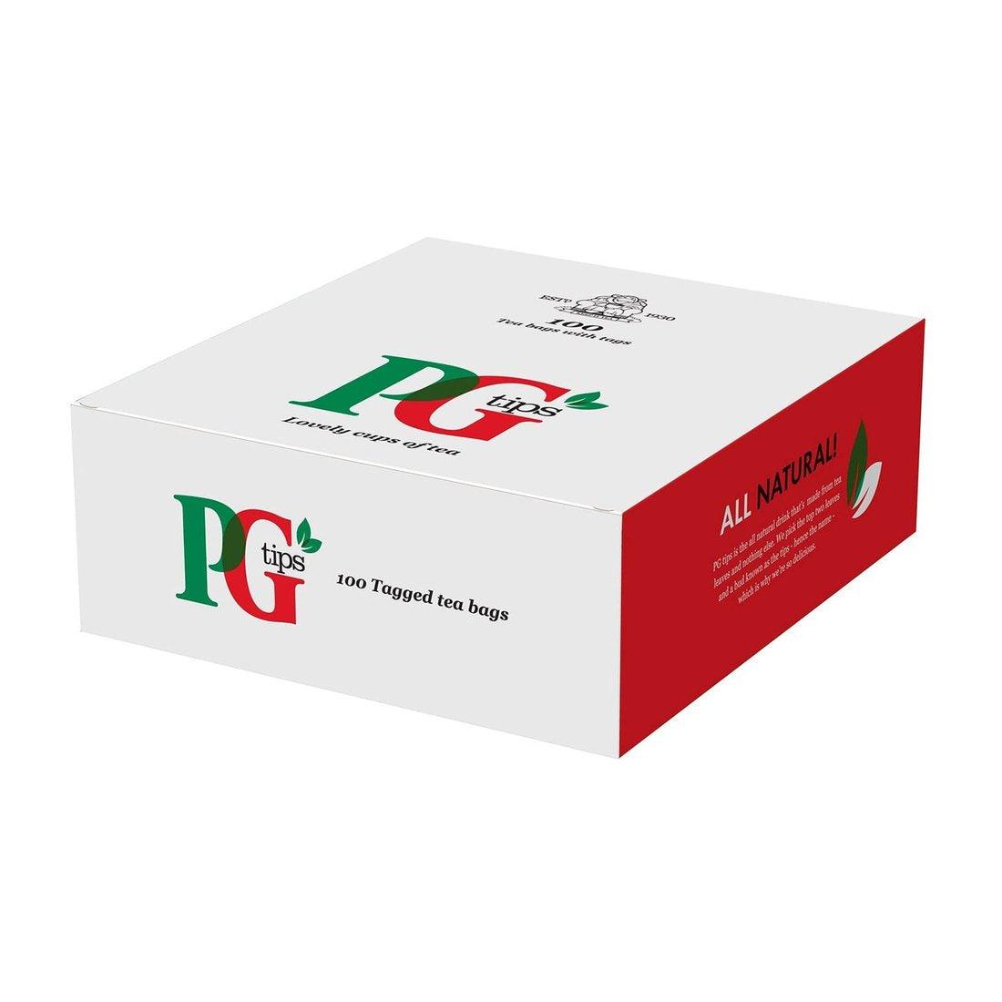 PG Tips: String & Tag Tea Bags - 100 Bags - Vending Superstore