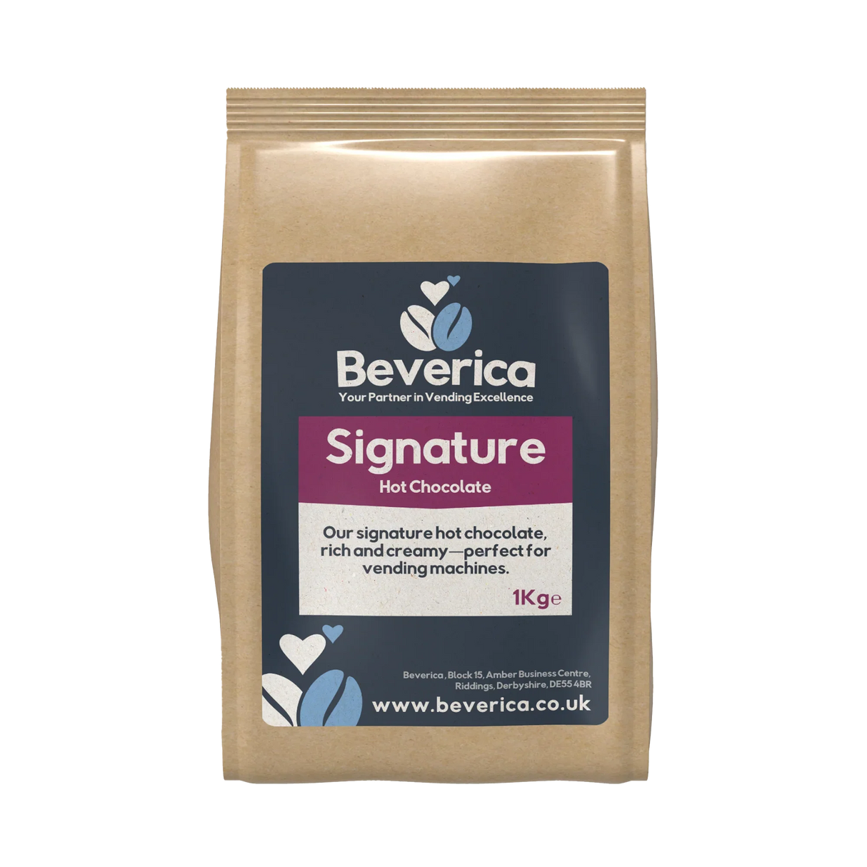 Beverica Signature Premium Hot Chocolate for Vending Machines (1KG Bags)