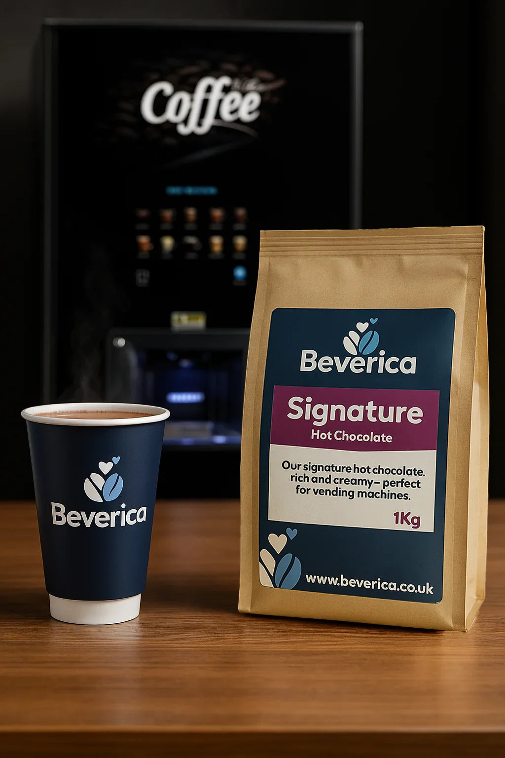 Beverica Signature Premium Hot Chocolate for Vending Machines (1KG Bags)