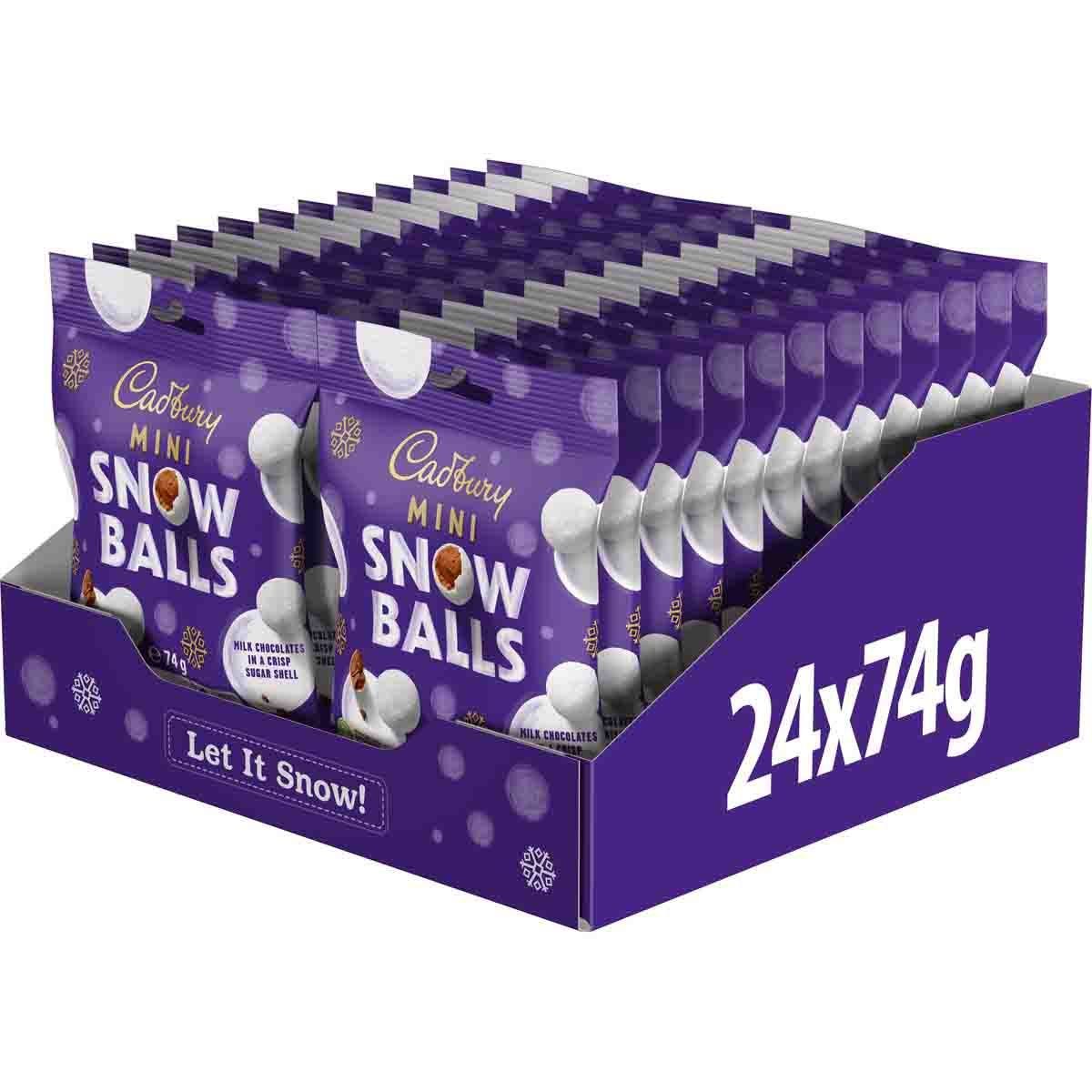 Cadburys Mini Snowballs Bag 74g (Pack of 24)