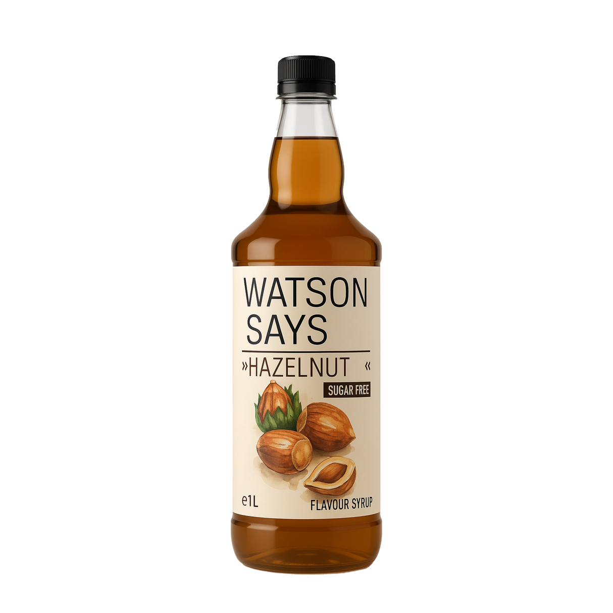 Watson Says: Sugar Free Hazelnut Coffee & Beverage Syrup - 1 Litre Plastic Bottle