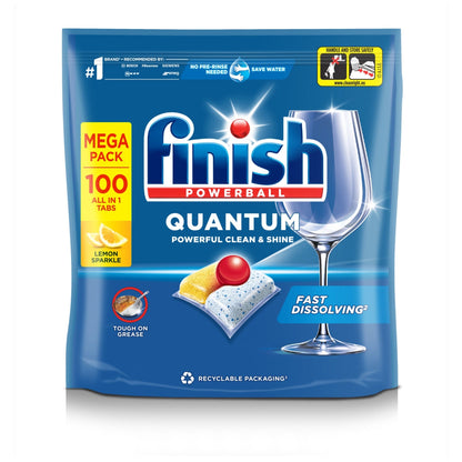 Finish Quantum All in 1 Dishwasher Tablets - Lemon - Pack of 100