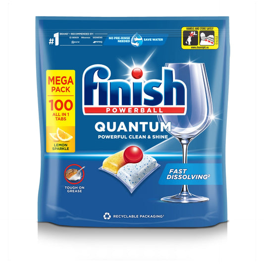 Finish Quantum All in 1 Dishwasher Tablets - Lemon - Pack of 100