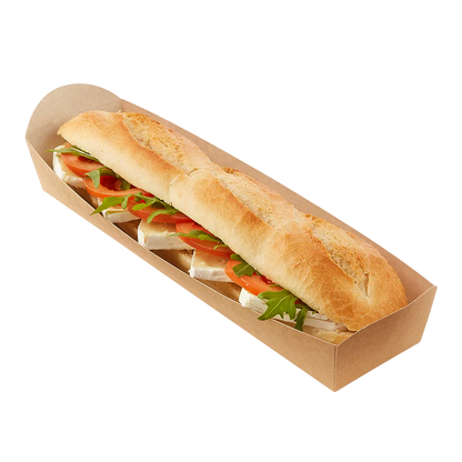 Edenware - Kraft Baguette Trays - Eco Friendly - Pack of 125 - Vending Superstore
