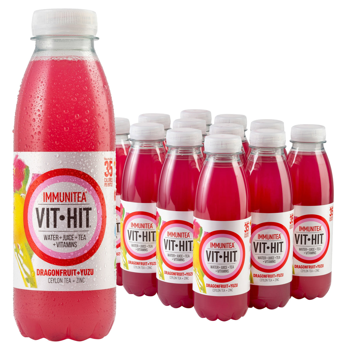 Vit-Hit Immunitea: Dragonfruit+Yuzu - 500ml (Pack of 12)