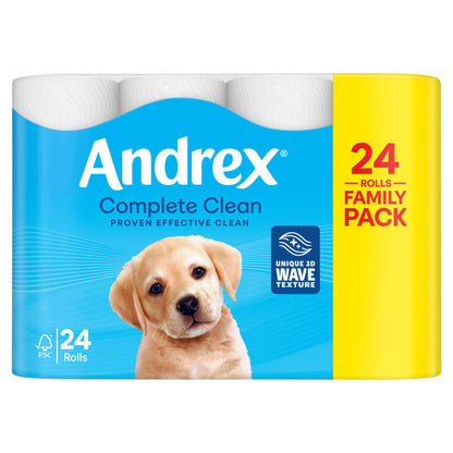 Andrex Complete Clean Toilet Roll 2Ply - 24 Pack