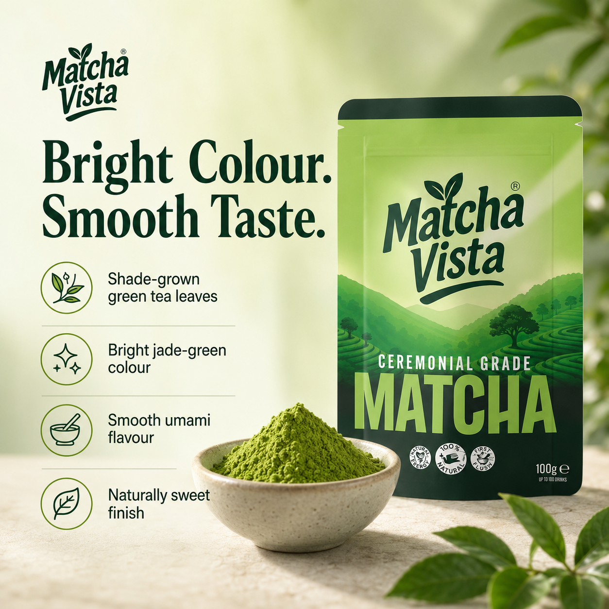 Matcha Vista Ceremonial Grade Matcha Powder - 100g