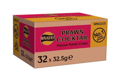 Walkers Prawn Cocktail Crisps 32.5g - Box of 32