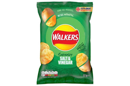 Walkers Crisps: Salt & Vinegar - 32.5g (Box of 32)