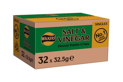 Walkers Salt & Vinegar Crisps 32.5g - Box of 32