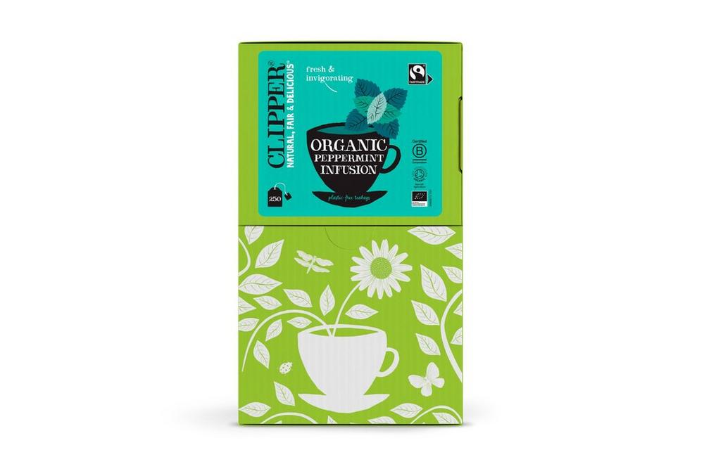Clipper Organic Fairtrade Peppermint Individually Wrapped Envelope Tea Bags – 250 Pack