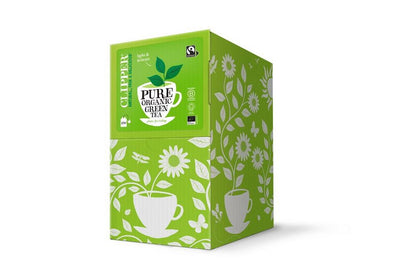 Clipper Organic Fairtrade Pure Green Tea Individually Wrapped Envelope Tea Bags – 250 Pack