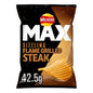 Walkers Max Sizzling Flame Grilled Steak Ridged Crisps 42.5g - (Box of 24)