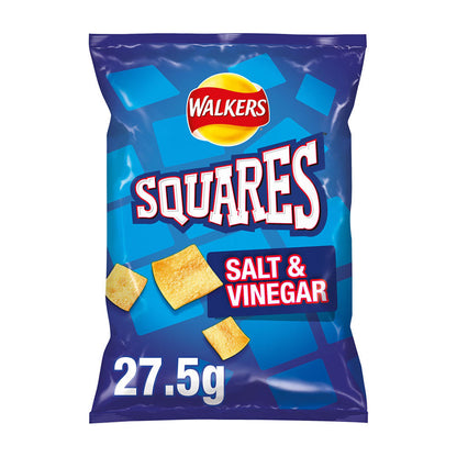 Walkers Squares Salt & Vinegar Crisps 27.5g - (Box of 32)