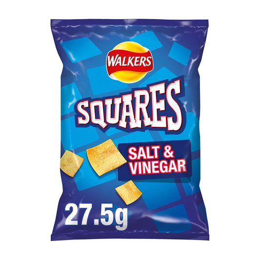 Walkers Squares Salt & Vinegar Crisps 27.5g - (Box of 32)