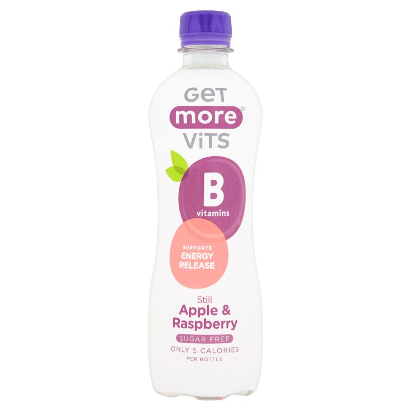 Get More Vits - Vitamin B Still Apple & Raspberry 500ml (12 Pack)