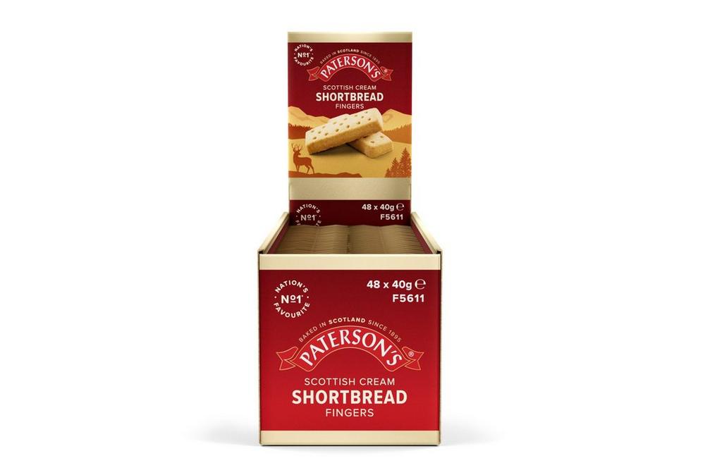 Paterson's Scottish Cream Shortbread Fingers - Individually Wrapped Twin Packs 40g (Box of 48)